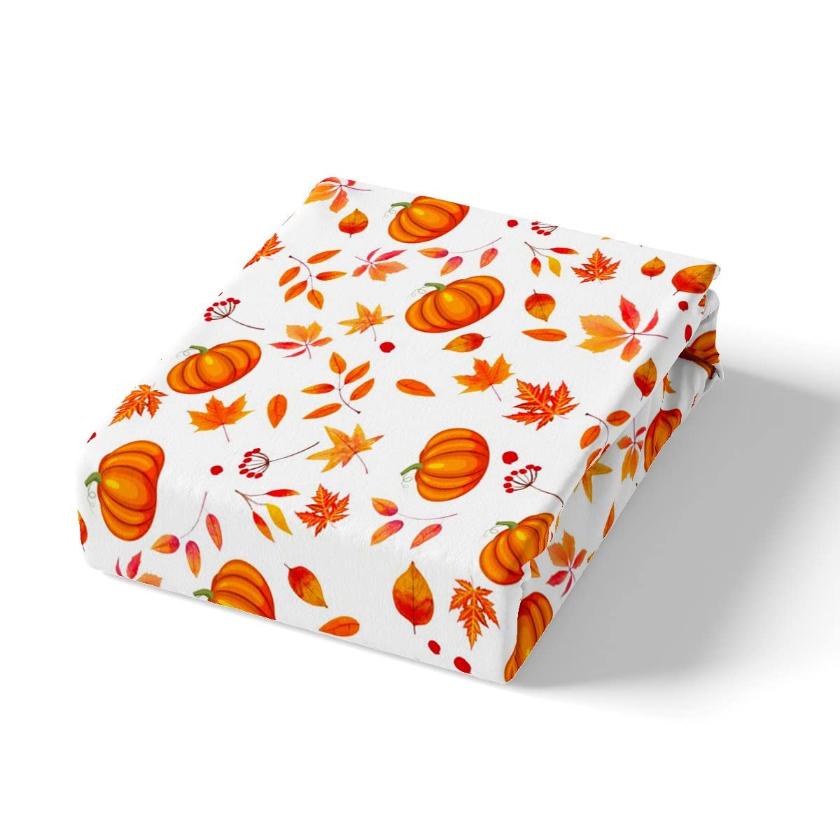 Juego de cama de calabaza de Halloween, juego de ropa de cama de 135x200 cm, lindas flores de otoño, hojas de arce, funda nórdica de Acción de Gracias, para niños, decoración del hogar, 2 unidades