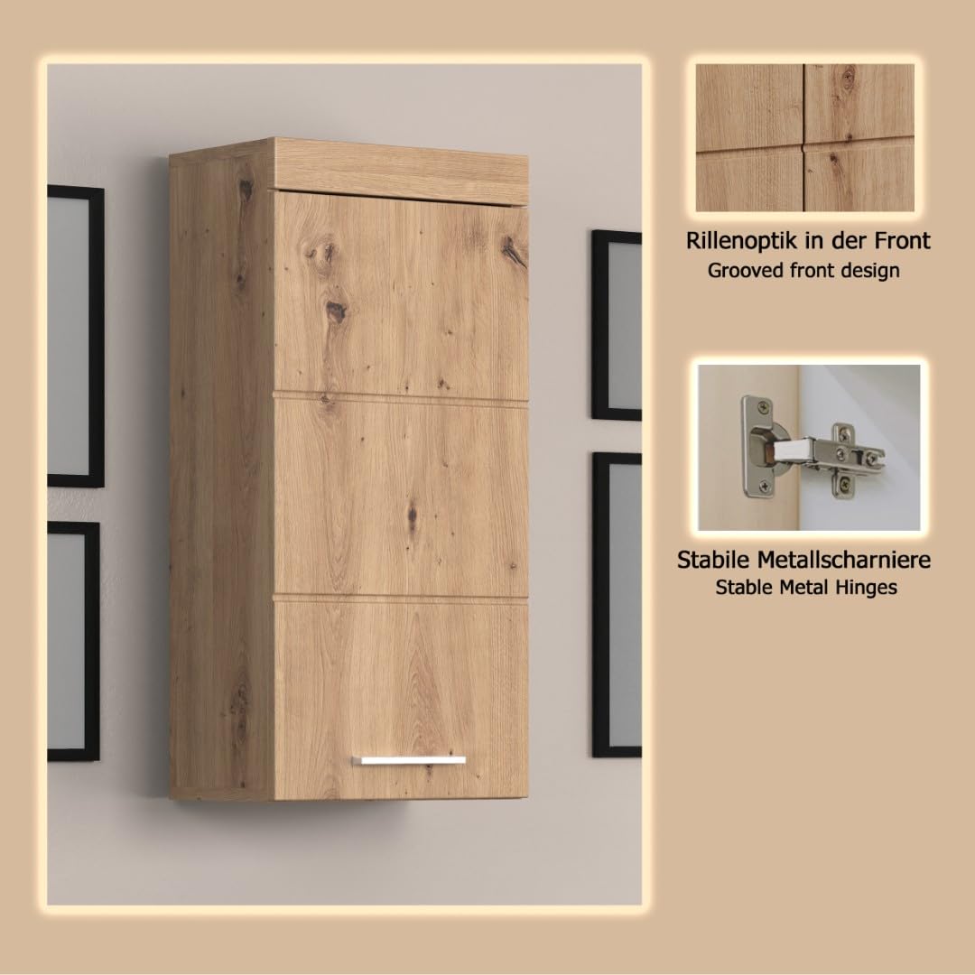 trendteam smart living - Amanda - Hängeschrank - Asteiche - 1 Einlegeboden - (BxHxT) 37 x 77 x 23 cm - Kratzfest