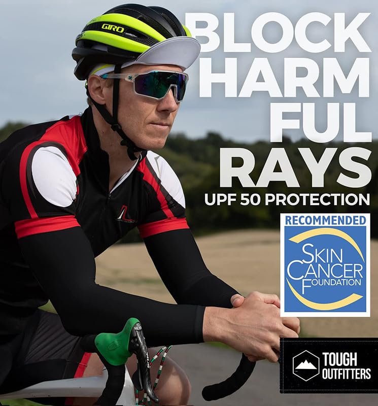 Image of CH UV Protection Cooling Arm Sleeves UPF 50 Long Sun Sleeves for Men Women Perfect for Cycling Driving,Running,Basketball, Football & Outdoor Activities