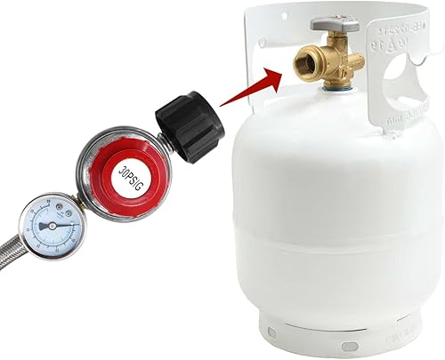 Miniatura 3 de MENSI Regulador de propano ajustable de alta presión de 0-30PSI con manguera trenzada de 60 pulgadas para cocina de fundición, olla de pavo