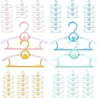 Vista 32 de Perchas de plástico para bebé, para guardería, armario, paquete de 60 perchas de plástico para niños, ahorro de espacio, antideslizantes