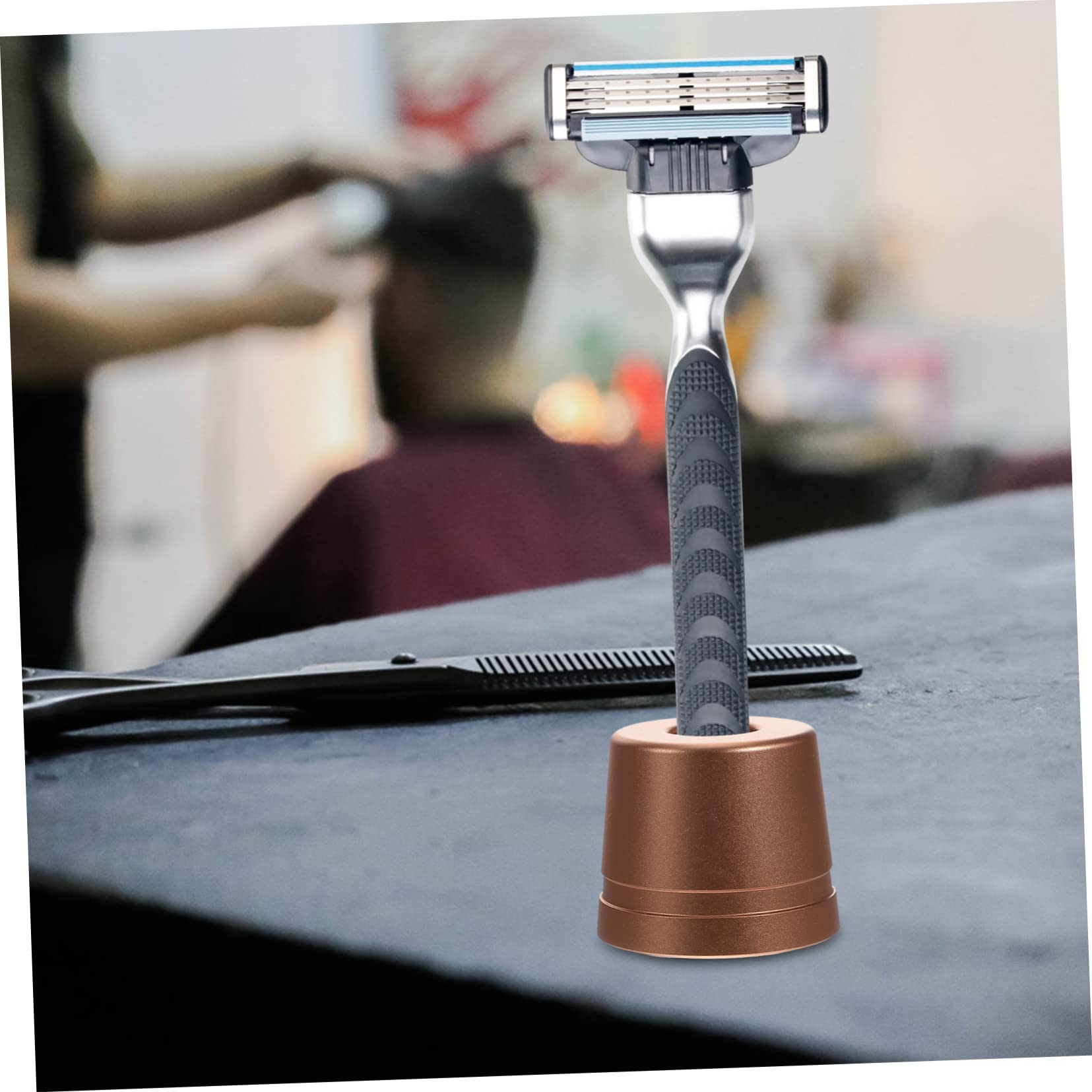 WOFASHPURET Safety Razor Stand Durable Aluminum Shaving Base Holder for Desktop Storage and Portable Manual Razor Stand Smooth Edges and Slip Resistant Design