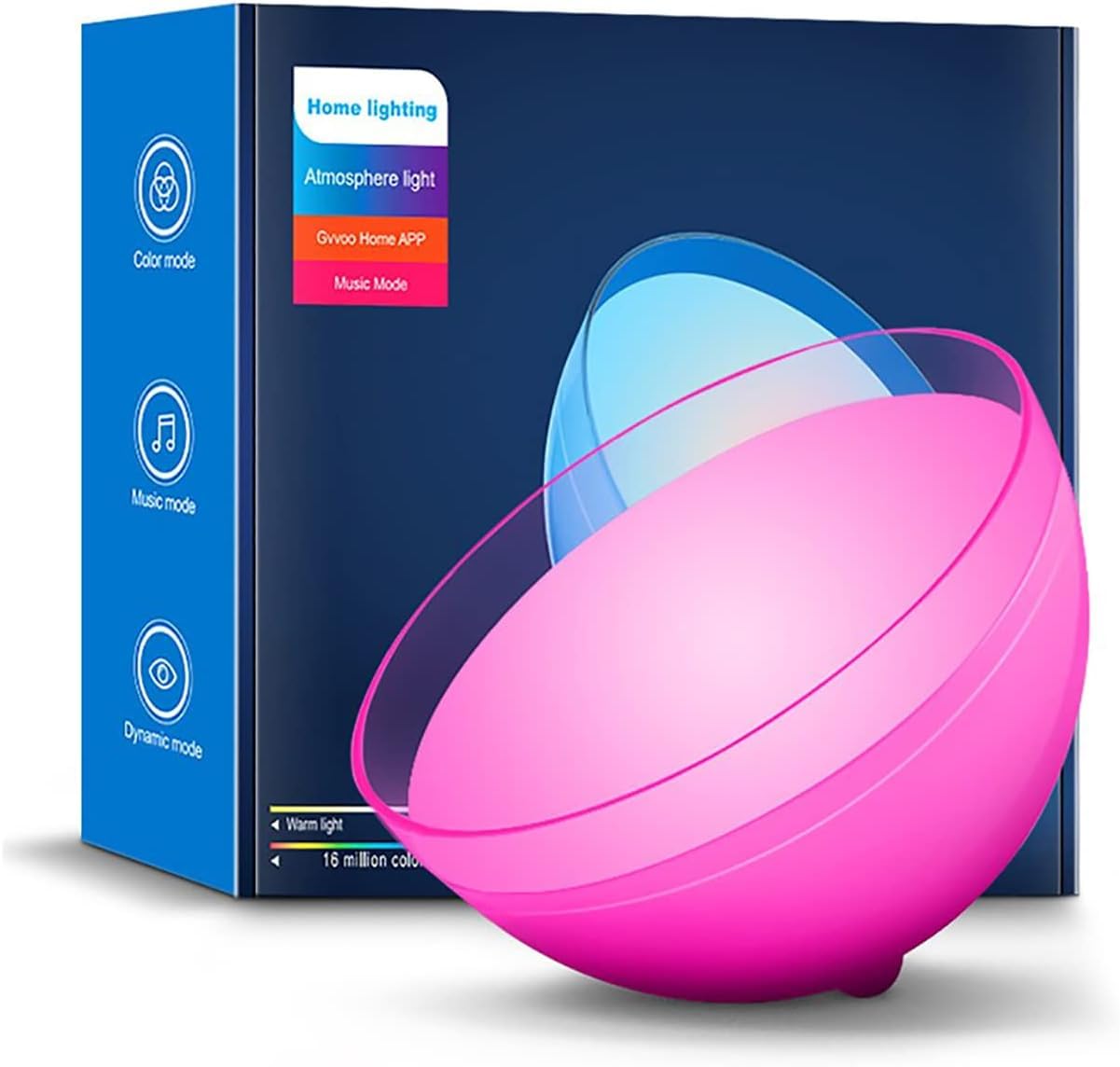 Smart Table Mood Lamp, RGB Desk Lamp with Rechargeable Battery, Voice Control, Alexa and Google Assistant, for Children, Bedroom, Gaming