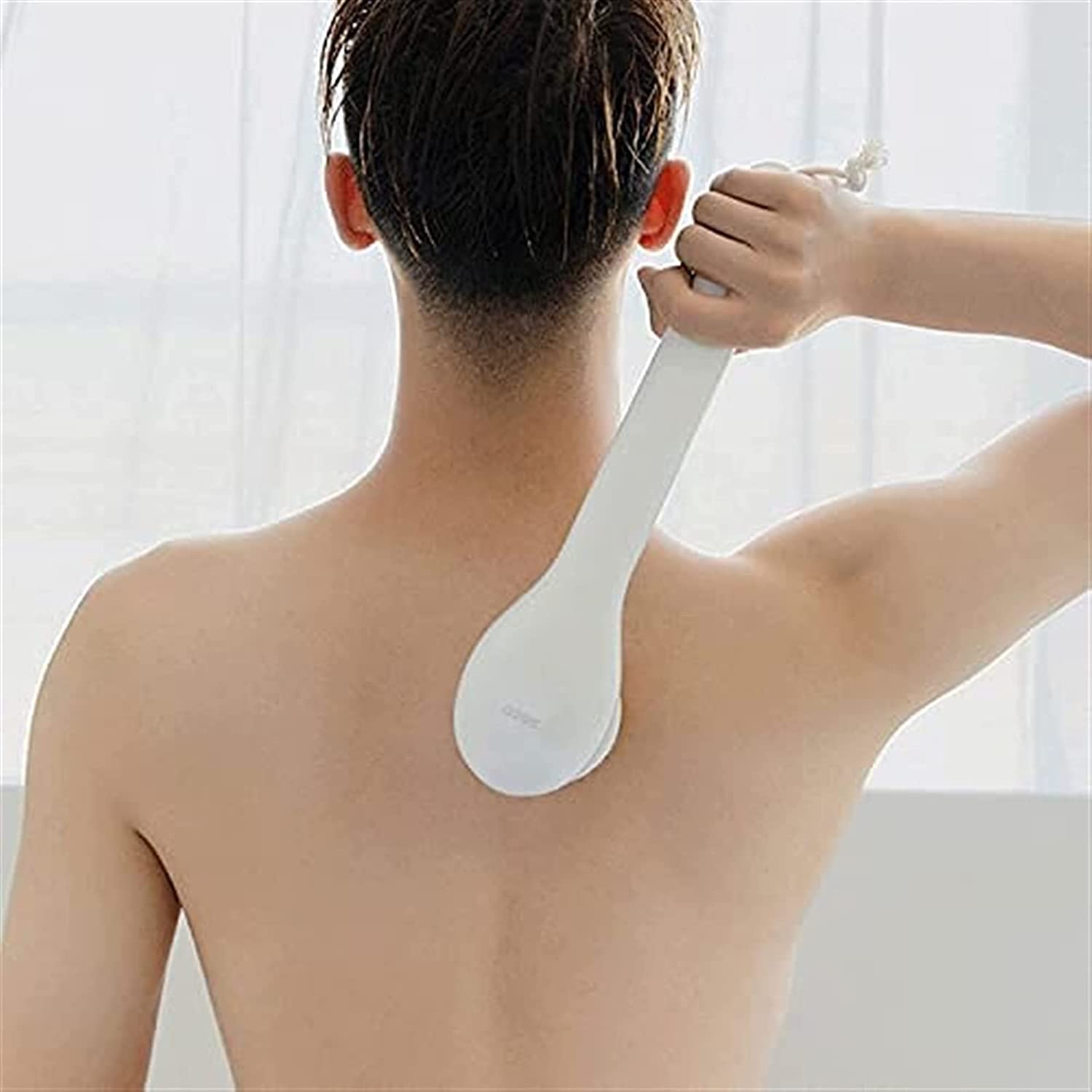 Cepillo de baño de Cuerpo eléctrico Cuerpo de Manga Larga y Cepillo de Limpieza Facial Cepillo de Ducha Recargable con 4 Cabezas de Cepillo de Giro