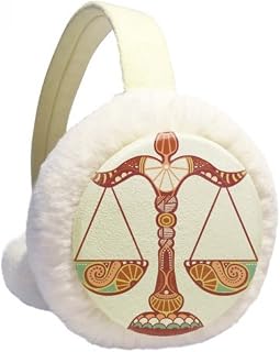 Libra Constelação Zodíaco Símbolo Inverno Aquecedor de Orelhas de Lã Peluda para Uso Externo