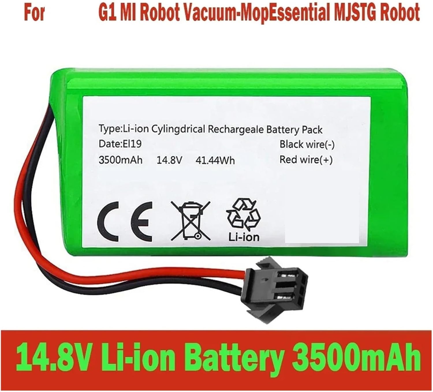 14.8V 3500mAh Vacuum Cleaner Battery, Compatible With Conga, 990 1090 Compatible With Ecovacs, N79S N79, Compatible With Eufy, Robovac 11S 12 15C，Clean The Parts
