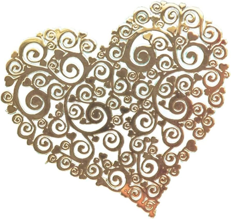 Amazon | RELIGHT ハート 唐草模様 ステッカー シール 金属製