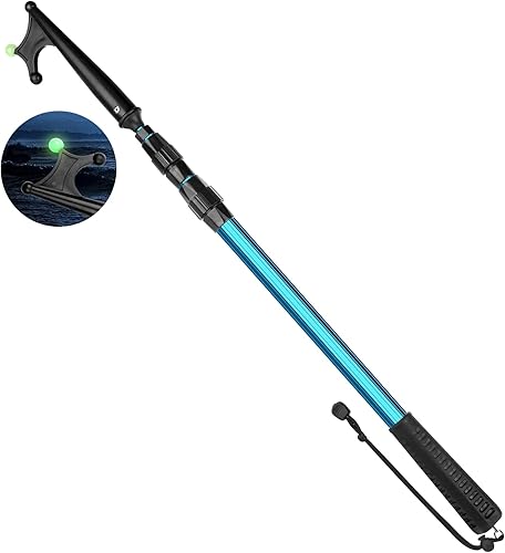 Miniatura 26 de SAN LIKE Gancho telescópico para barco, flotante, duradero, resistente al óxido con cuentas luminosas, poste de empuje para acoplar azul, negro