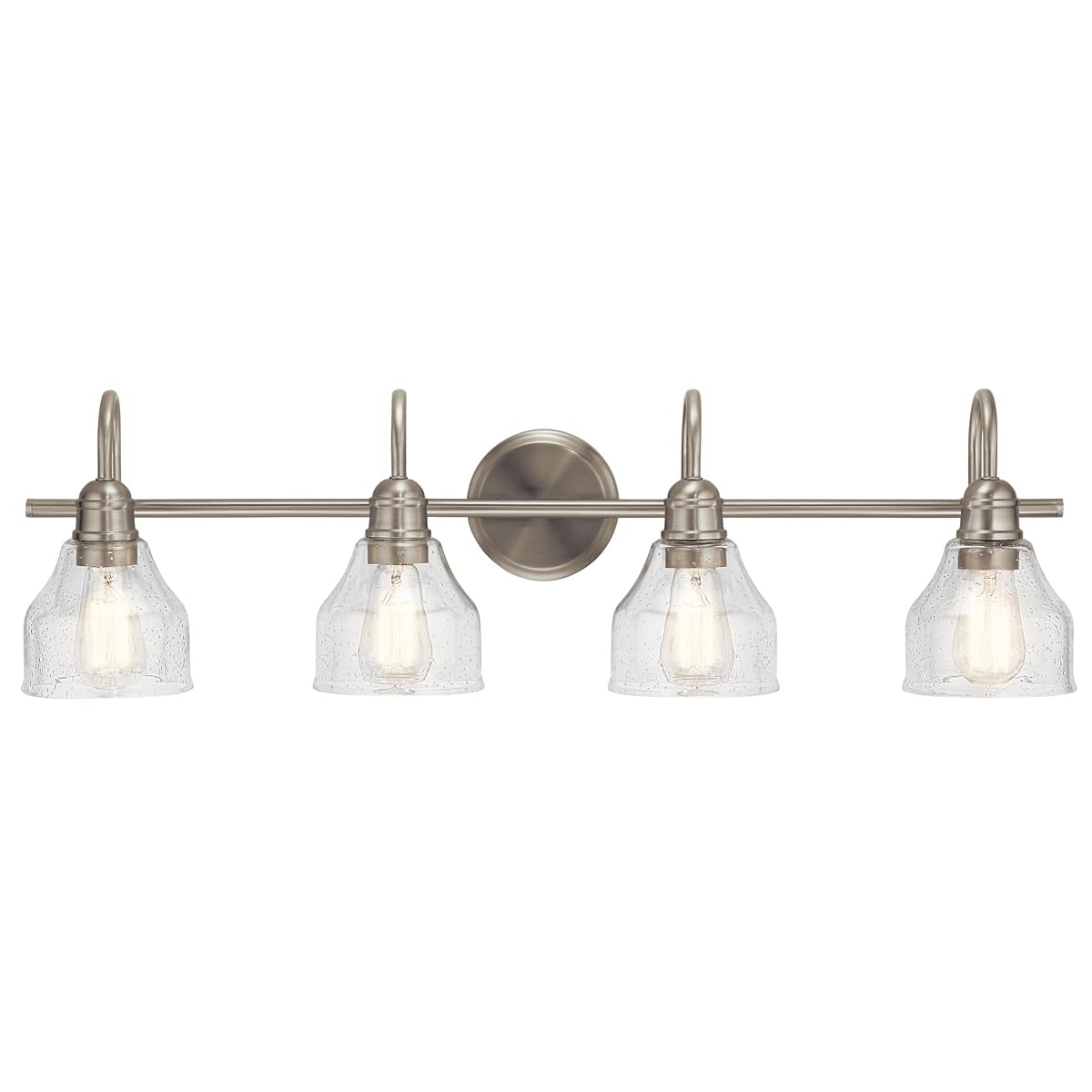 Kichler Avery 33.25 4 Light Bathroom Vanity Light in Brushed Nickel, Vintage