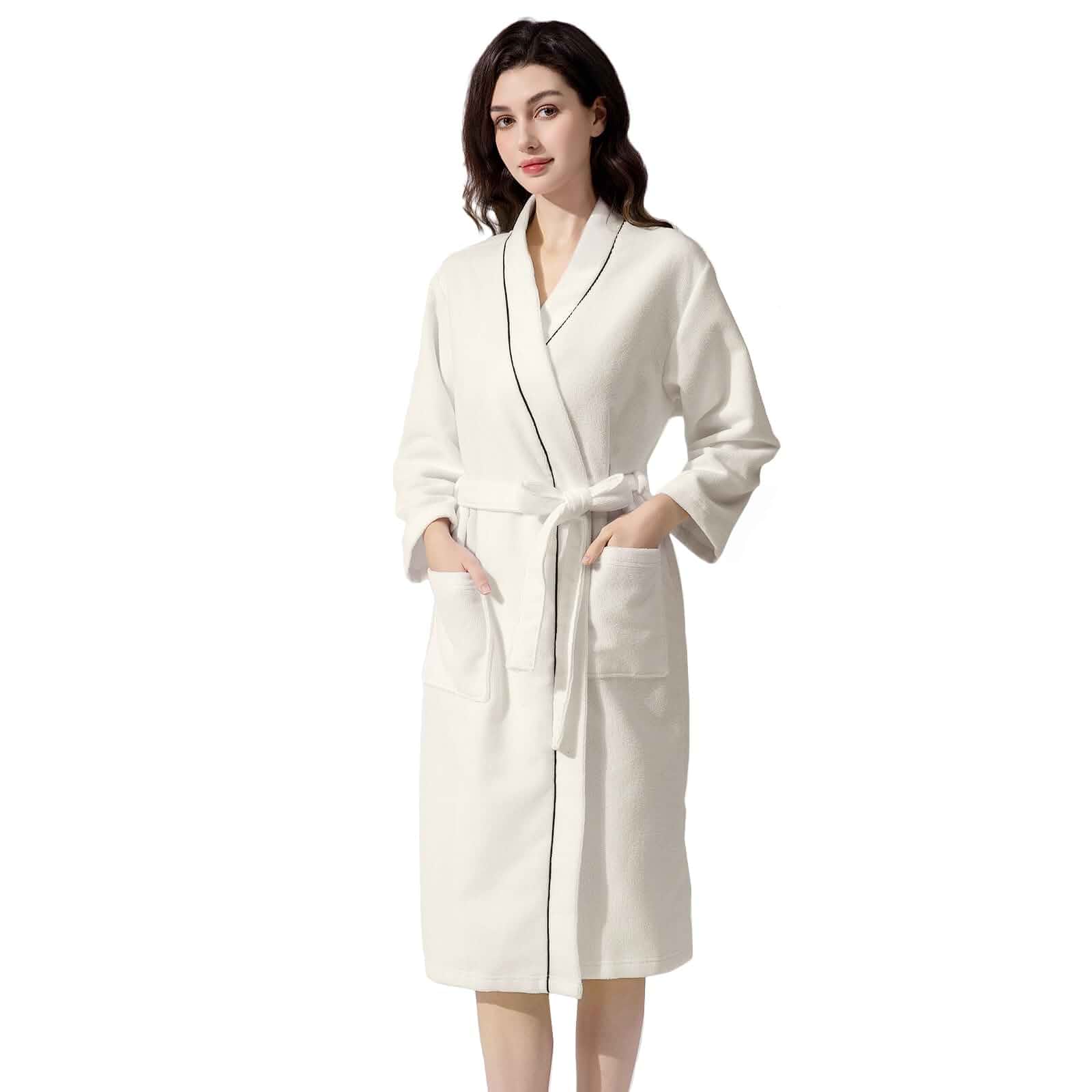 Inner Wish Women's Soft Terry Cloth Bathrobe - Ultra Absorbent Quick Dry Kimono Robe for Shower,Spa,Home
