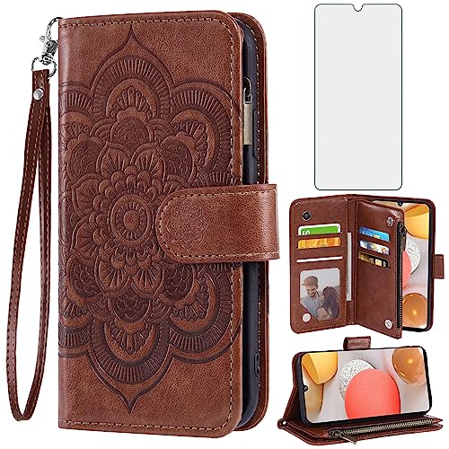 Housse Cuir Fleur Samsung Galaxy A42 5G Antichoc Élégante