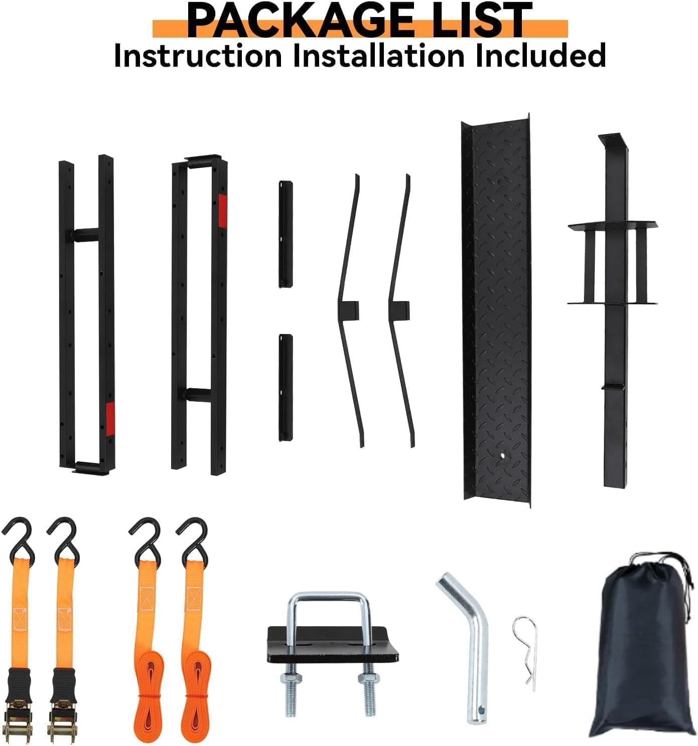 Heavy Duty Motorcycle Hitch Carrier, 600 Lbs Capacity Moto Hauler for Dirt Bikes & Electric Bikes, Fits 2" Receiver, Anti-Wobble Anti-Rust Motorcycle Rack for Truck/RV/Trailer