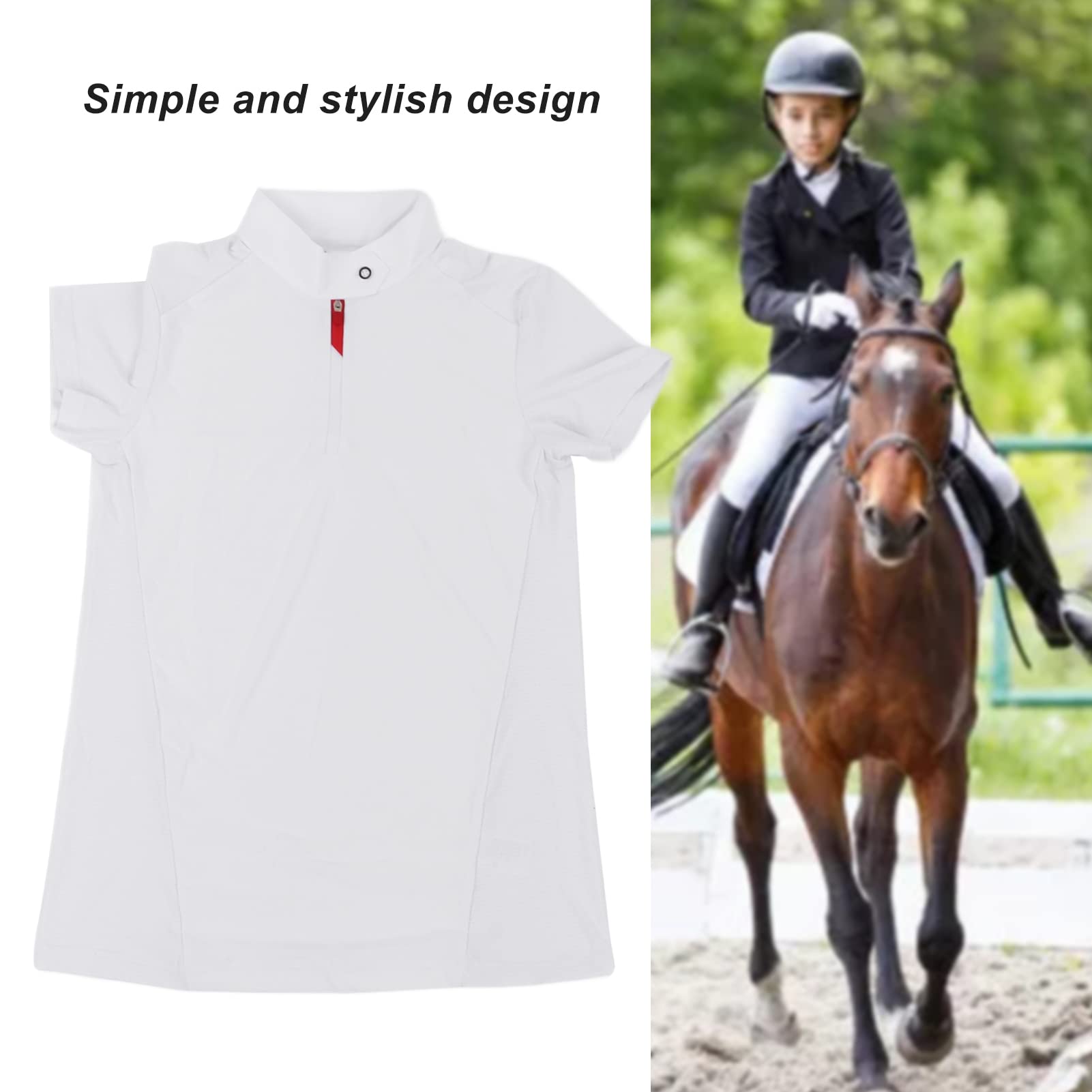 Ropa Ecuestre, Camiseta Ecuestre Cómoda Buena Elasticidad Diseño Elegante Y Simple Varios Tamaños para Montar a Caballo para Niños(M)