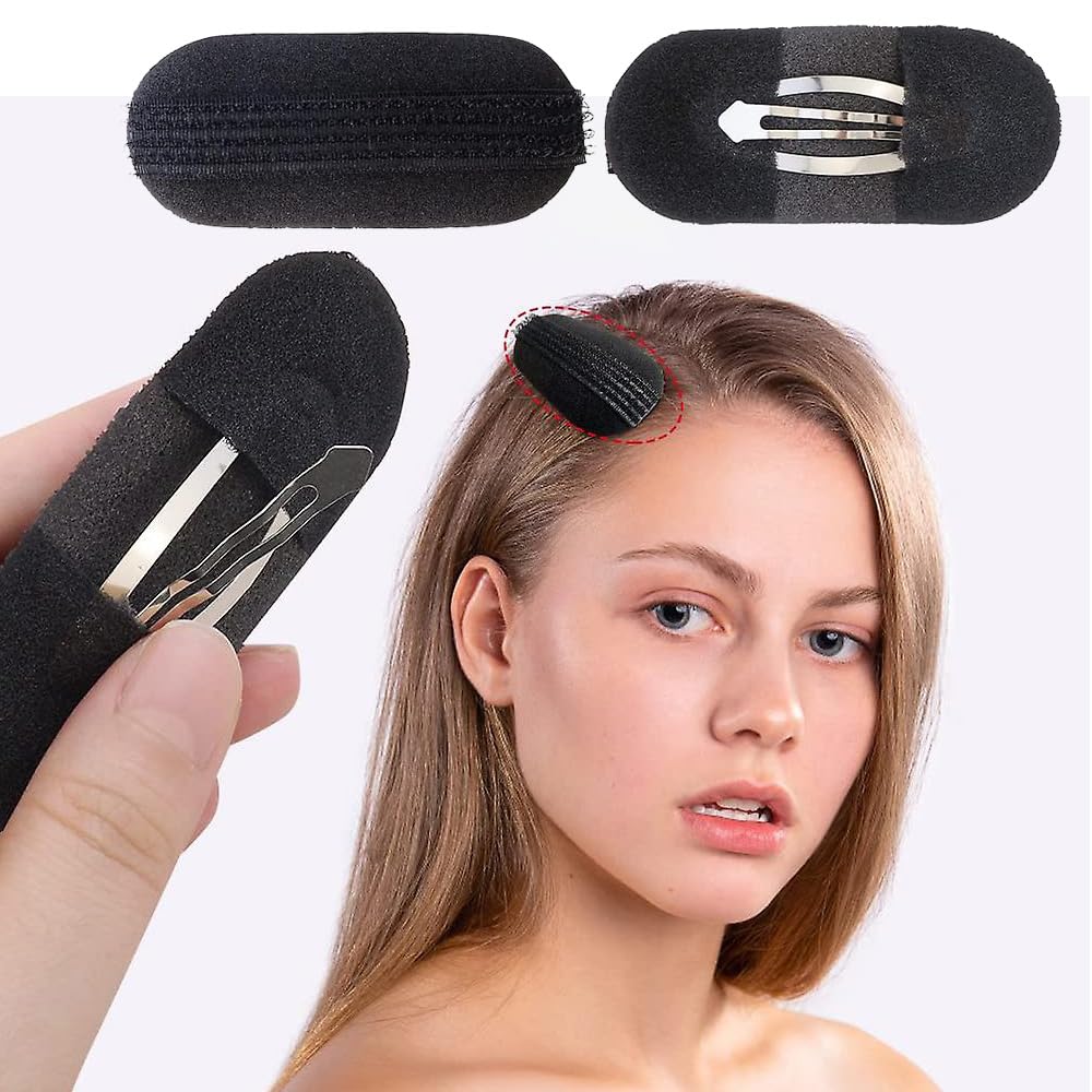 DEBINS Fluffy Volume Boost Hair Pads for Women & Girls | Perfect Puff Head Cushion | Sponge Bump Inserts with Styling Clip|Ideal Hair Accessories and Styling Tool for Volume, Base, Bun (Pack of 2)-image-2