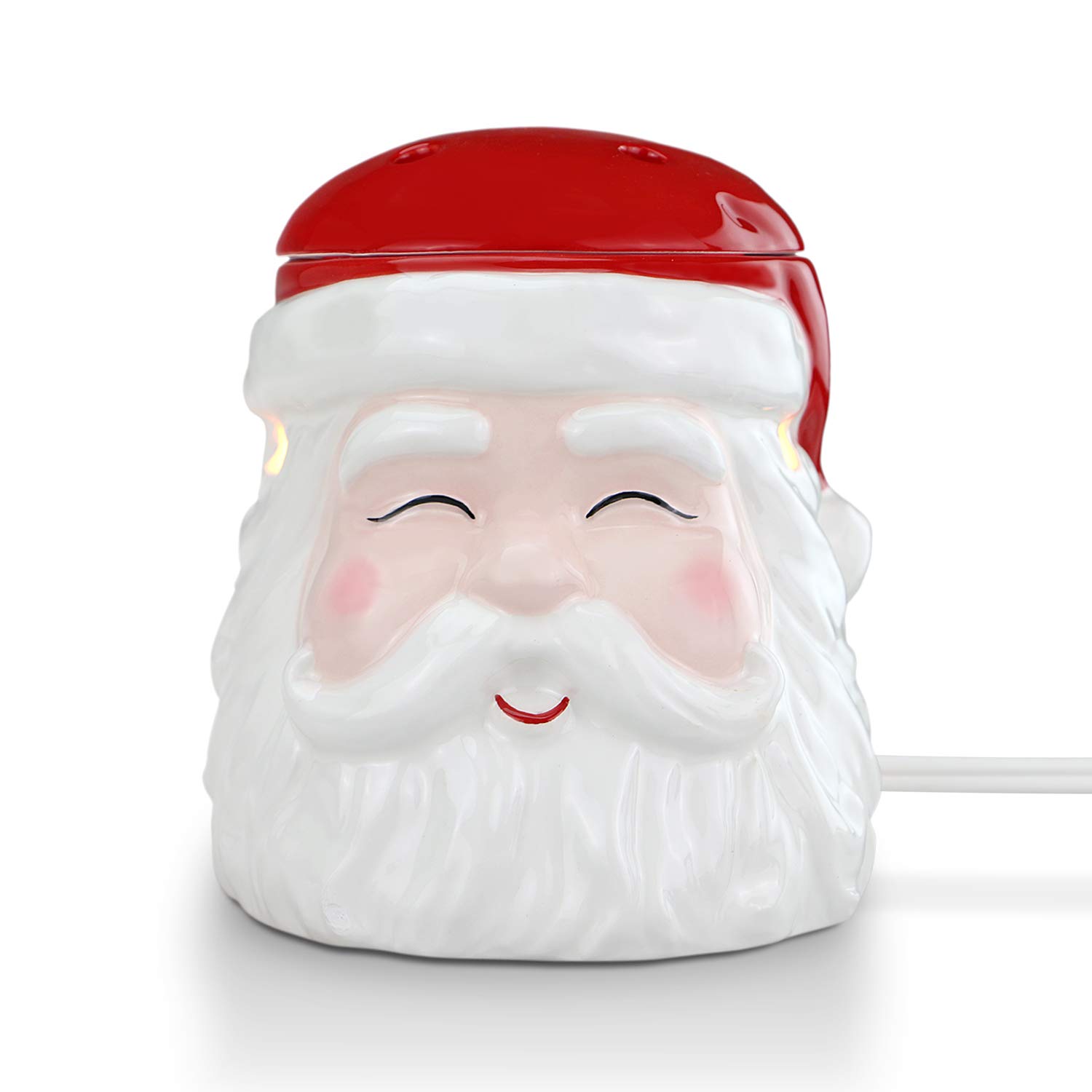 STAR MOON Cute Wax Melter for Kids Room Décor, Wax Melt Warmer for House, Home Fragrance Diffuser, No Flame, Removable Dish, with One More Bulb (Smiling Santa Claus)