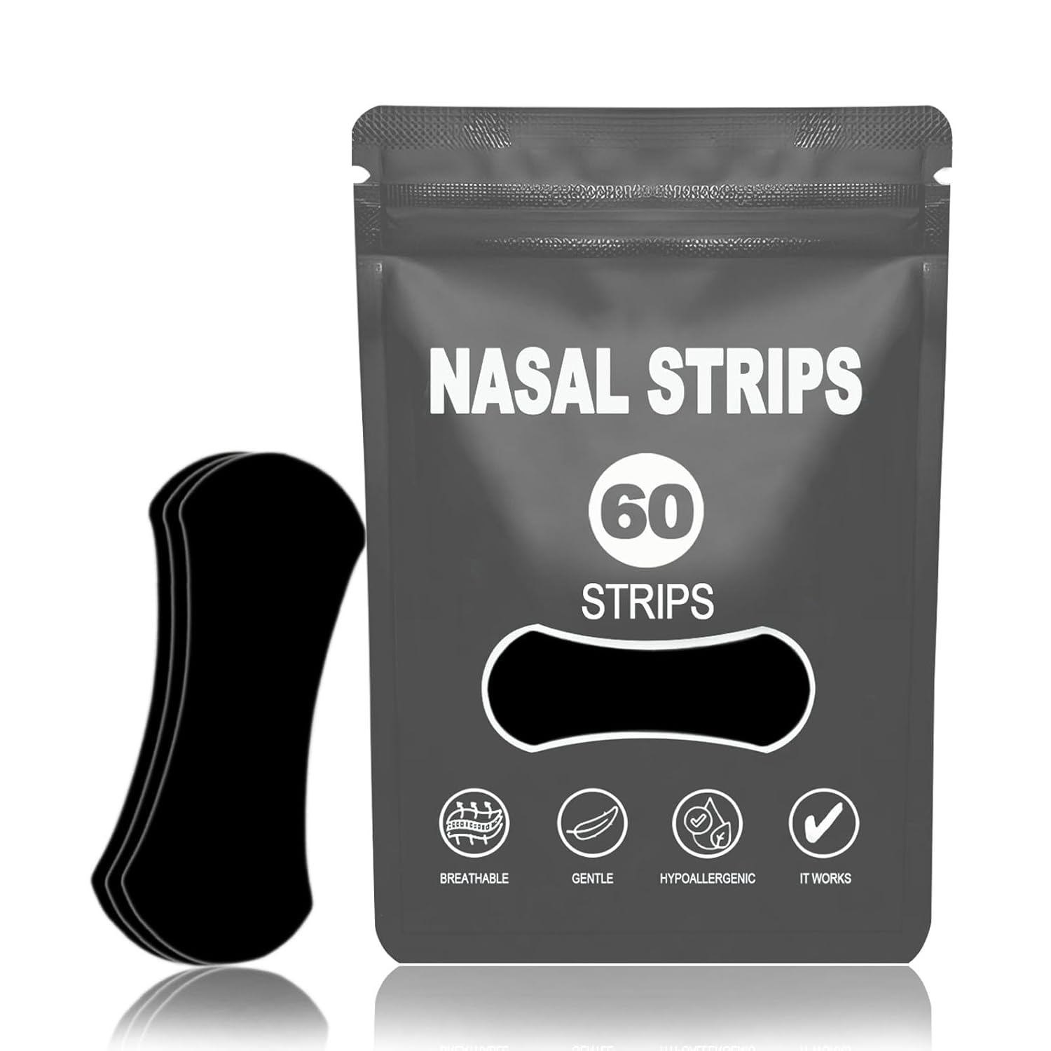 Nasal Strips for Snoring 60 Count Nasal Strips for Breathing Stop Snoring Oil Sweat Proof High-Adhesive Patch Better