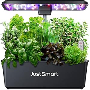 JustSmart 12 Pods Hydroponics Growing System, Indoor Garden with 36W 5 Color 100 LED Grow Light, Indoor Growing System…
