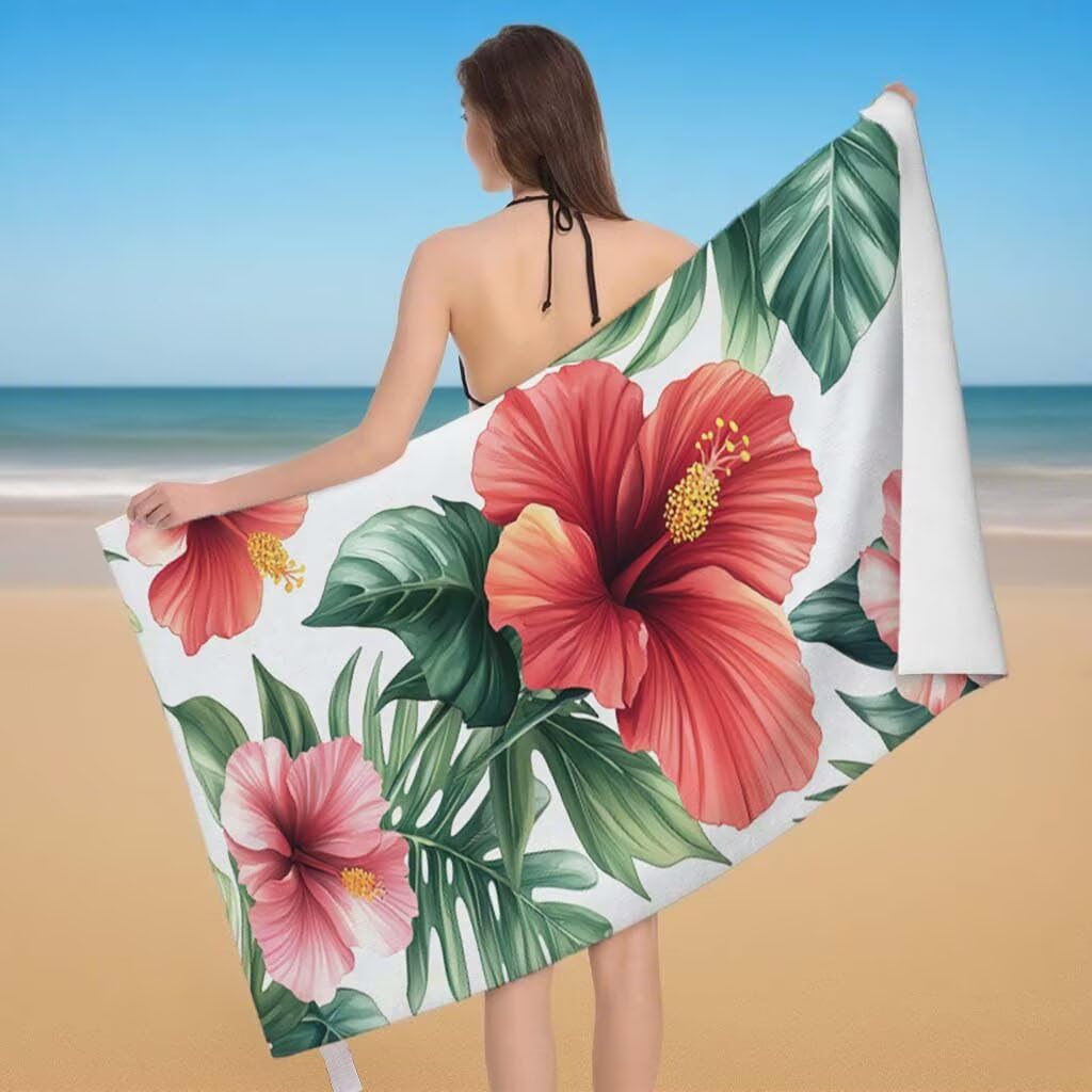 Telo Mare XXL 220x100cm/35x70cm, 2 Set Telo Mare Microfibra Moderno Asciugamano Palestra Uomo, Antisabbia, Leggero, Asciugatura Rapida, Teli da Spiaggia Grandi Accessori per Camping Natation Yoga D-66