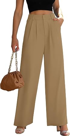 LUXVEER Womens Wide Leg Dress Pants High Waisted Business Casual Trousers Dressy Work Office Pants with Pockets