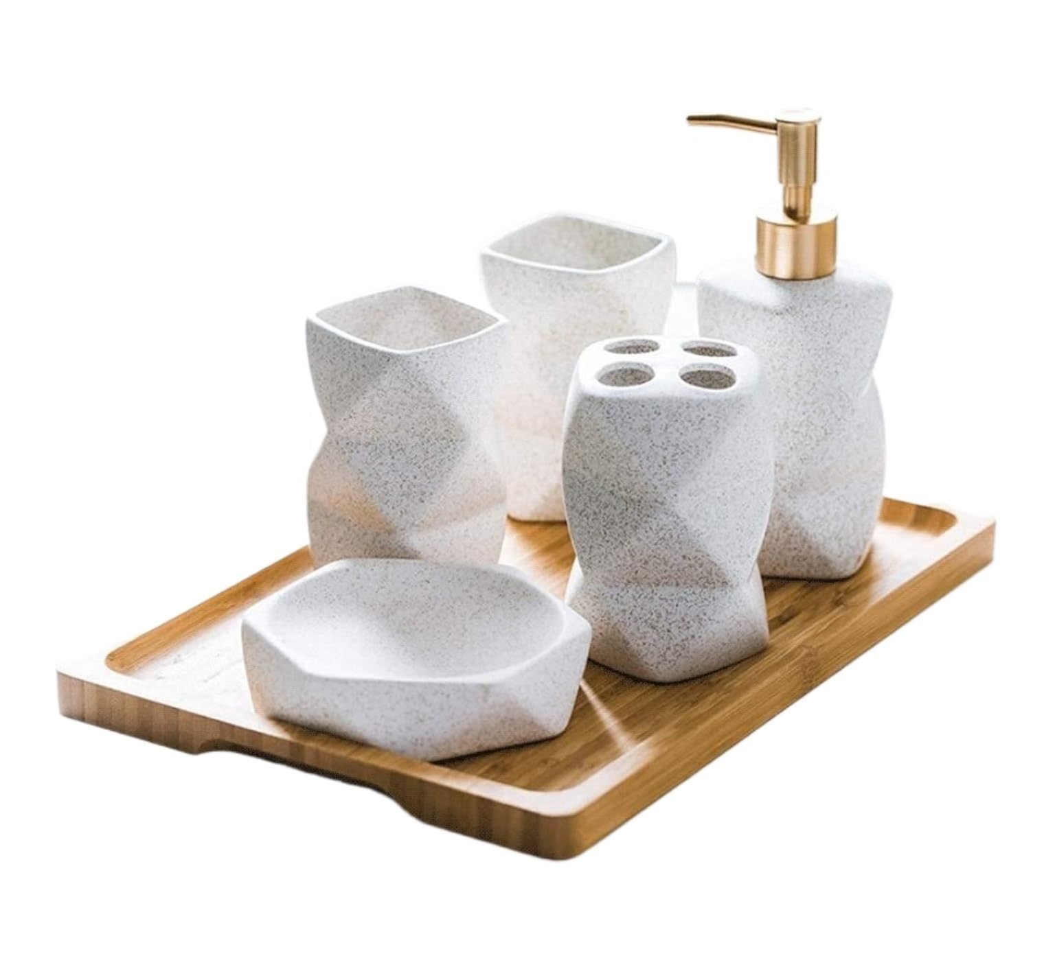Lyvqzpwlr Wit Ceramic Soap Dispenser Set
