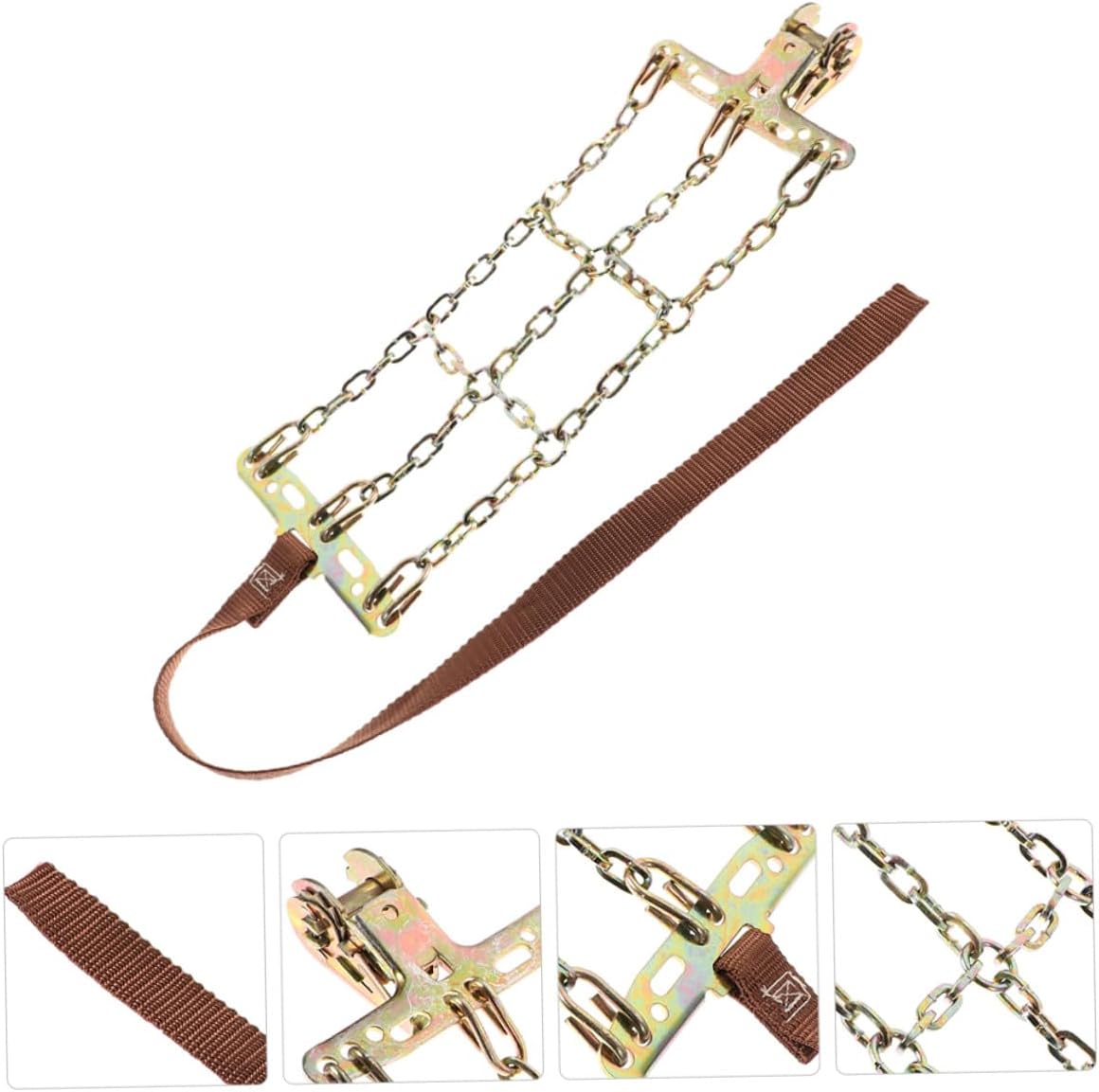 2pcs Car Tire Snow Chains Anti-skid Security Chains for SUV Passenger Vehicle Quick Installation Emergency Traction Ice Snow and Slippery Roads