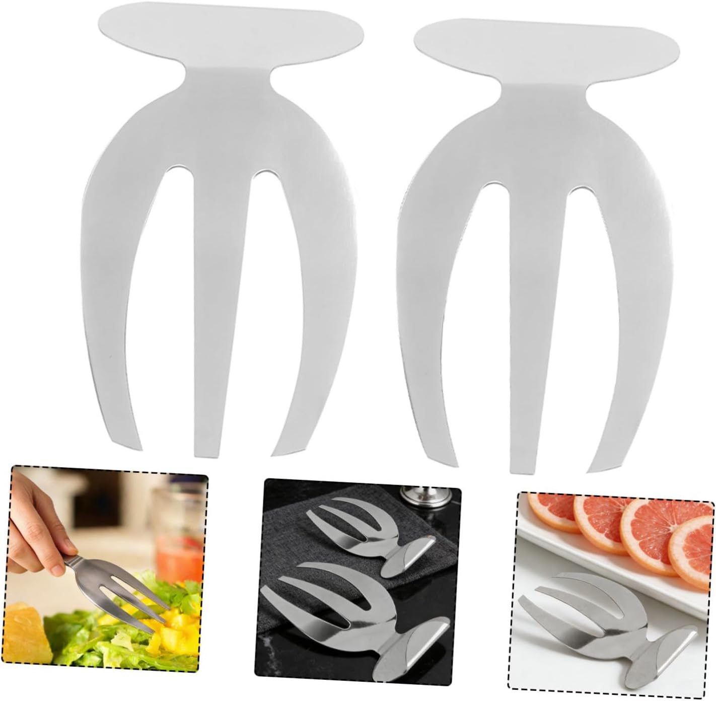 Stainless Steel Salad Fork Set 2 Pieces Salad Servers Smooth Surface Easy to Clean Sturdy