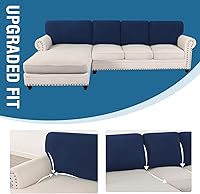Vista 548 de H.VERSAILTEX 2025 New Sectional Couch Covers 8 Pieces Stretch Sofa Covers for Sectional Sofa Set Separate L Shaped Couch Cover for Both Left/Right
