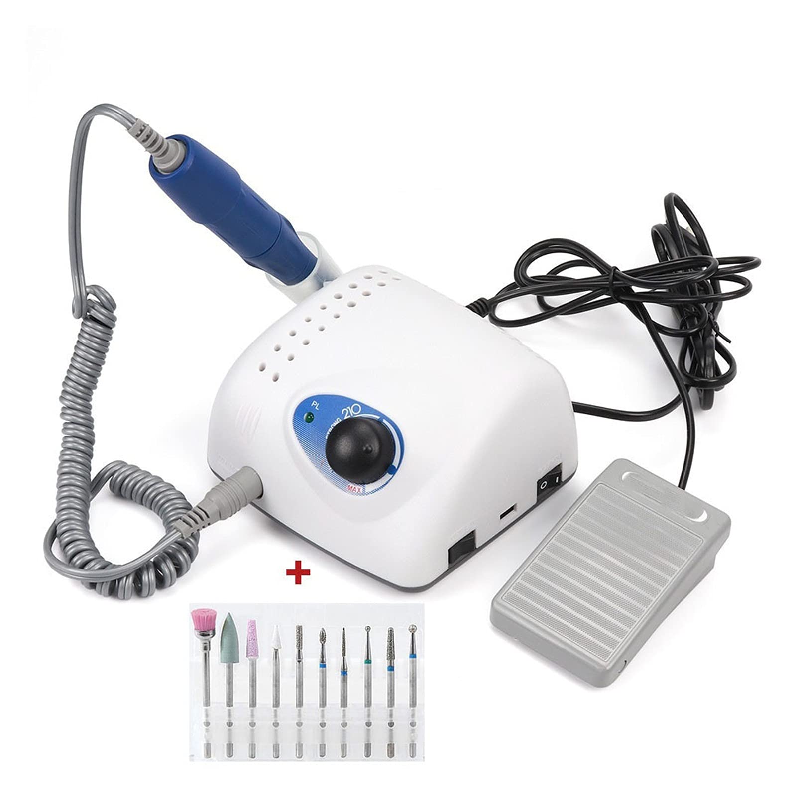 Wiertarka do paznokci 65 W elektryczna wiertarka do paznokci 35000 obr./min frezy do wiertarki do paznokci frezarka maszyna do manicure polski pilnik do paznokci narzędzie do zdobienia paznokci