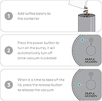 Vista 3 de Simple Modern Delta - Recipiente de café hermético al vacío con tecnología de sellado automático, recipiente de acero inoxidable forrado de cerámica