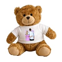 Ourson Personnalisé 24 Cm – Peluche Tout Doux Avec T-shirt Imprimé – Cadeau Original Pour Naissance, Anniversaire, Noël
