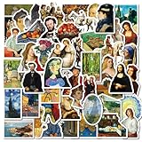Renaissance Artist Stickers - 50 Pcs Vinyl Waterproof Vintage Oil Painting Art Stickers for Water Bottles,Laptops,Scrapbooks,Tumblers