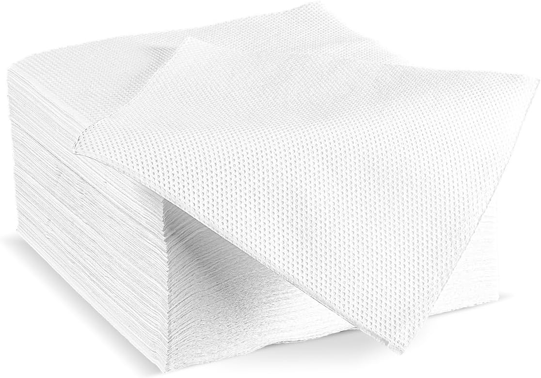 [1000 Count] 1ply White Lunch Napkins 12x12 Disposable Absorbent