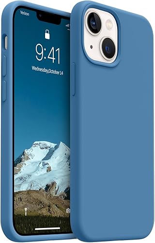 AOTESIER Funda para iPhone 13 Mini, protección militar a prueba de golpes, funda de silicona líquida con forro de microfibra suave antiarañazos,