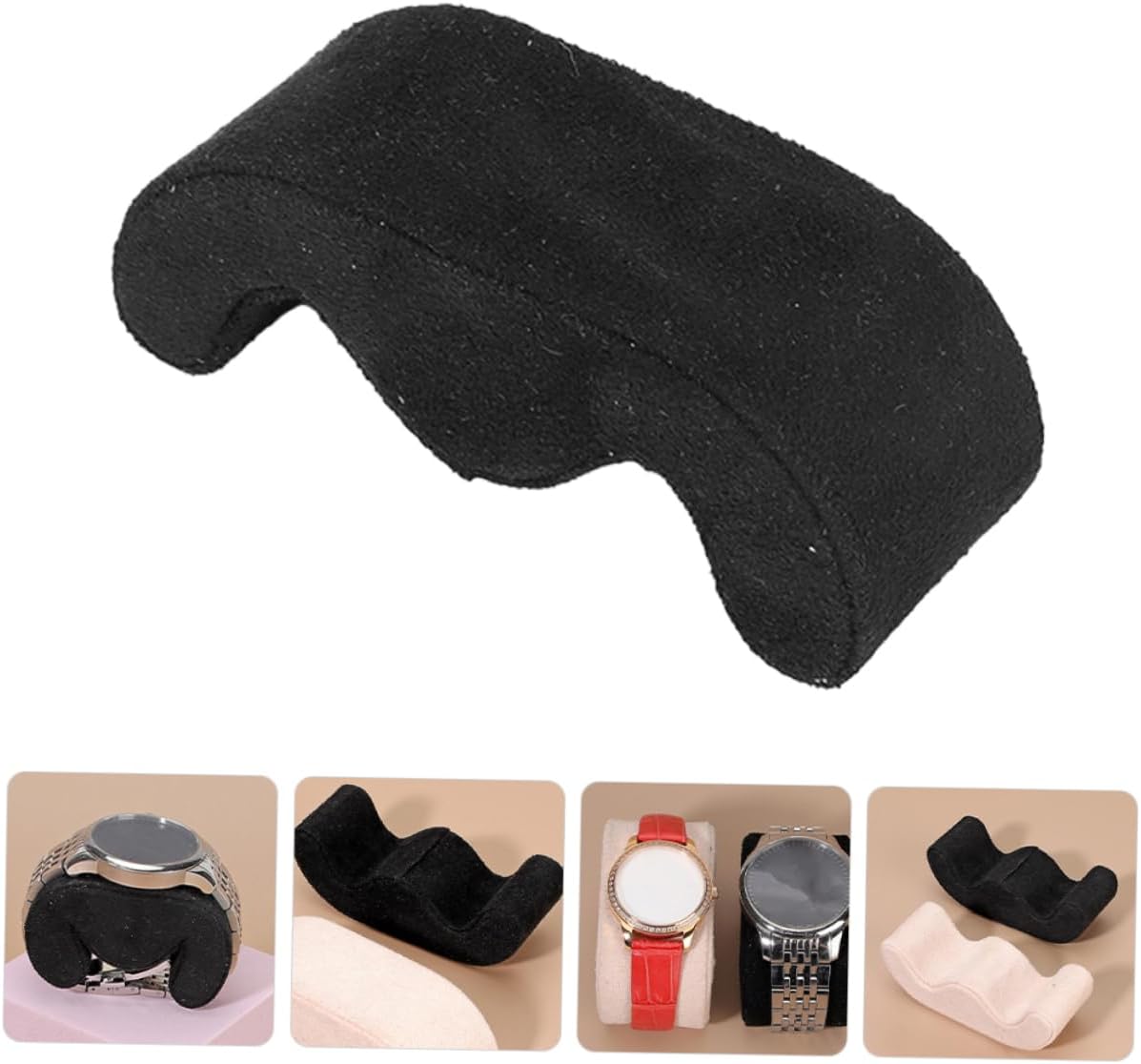 LRXIYODE 2Pcs High Elastic Sponge Watch Pillows Black Cushions for Display and Lightweight Wristwatch Holders for Collectors and Jewelry Storage image 5