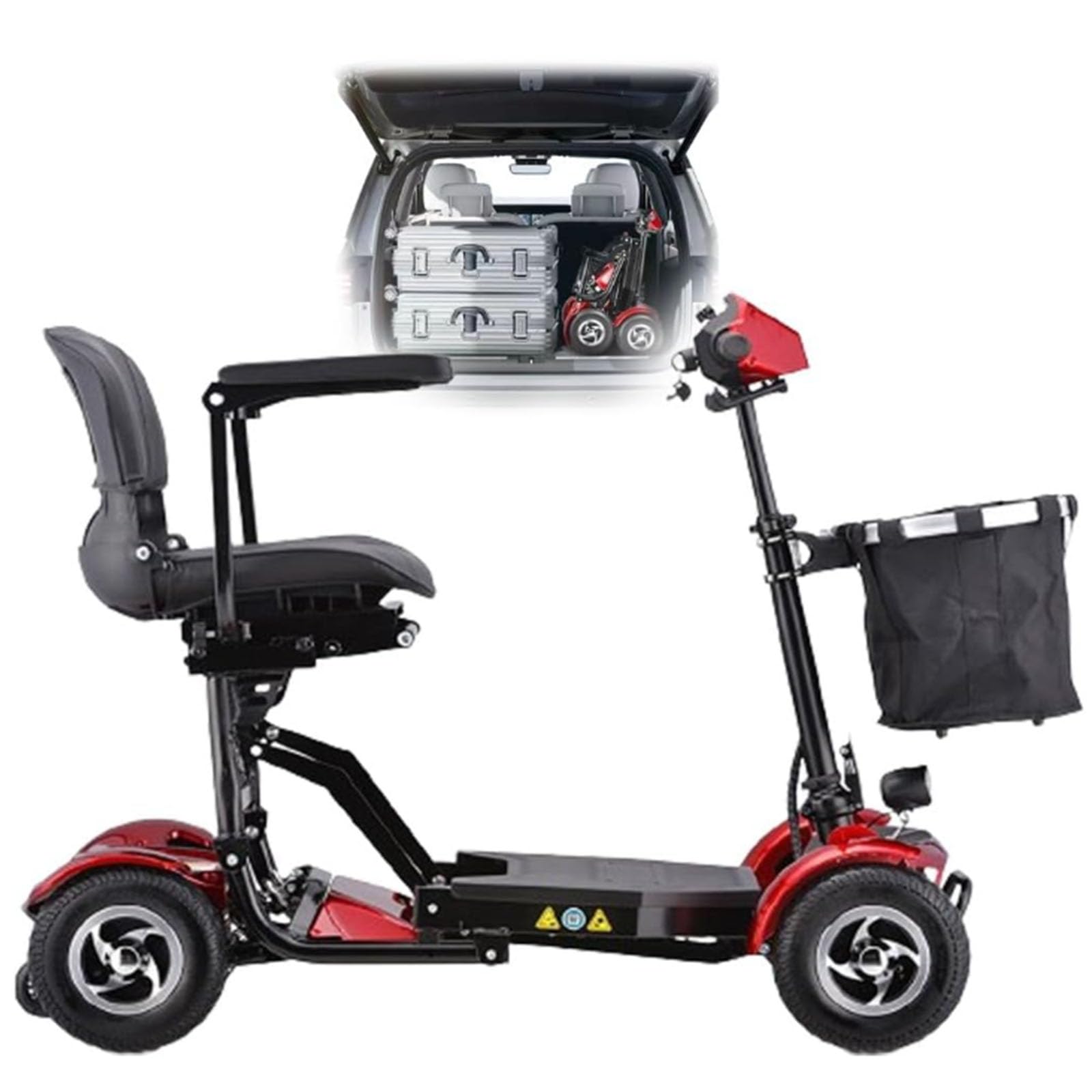 BCBKD Scooters De Movilidad Ligeros De 4 Ruedas para Adultos,Scooter De Movilidad Plegable,Scooters para Personas Mayores,Carga 150 Kg/300 Lbs,para Personas Mayores Discapacitadas