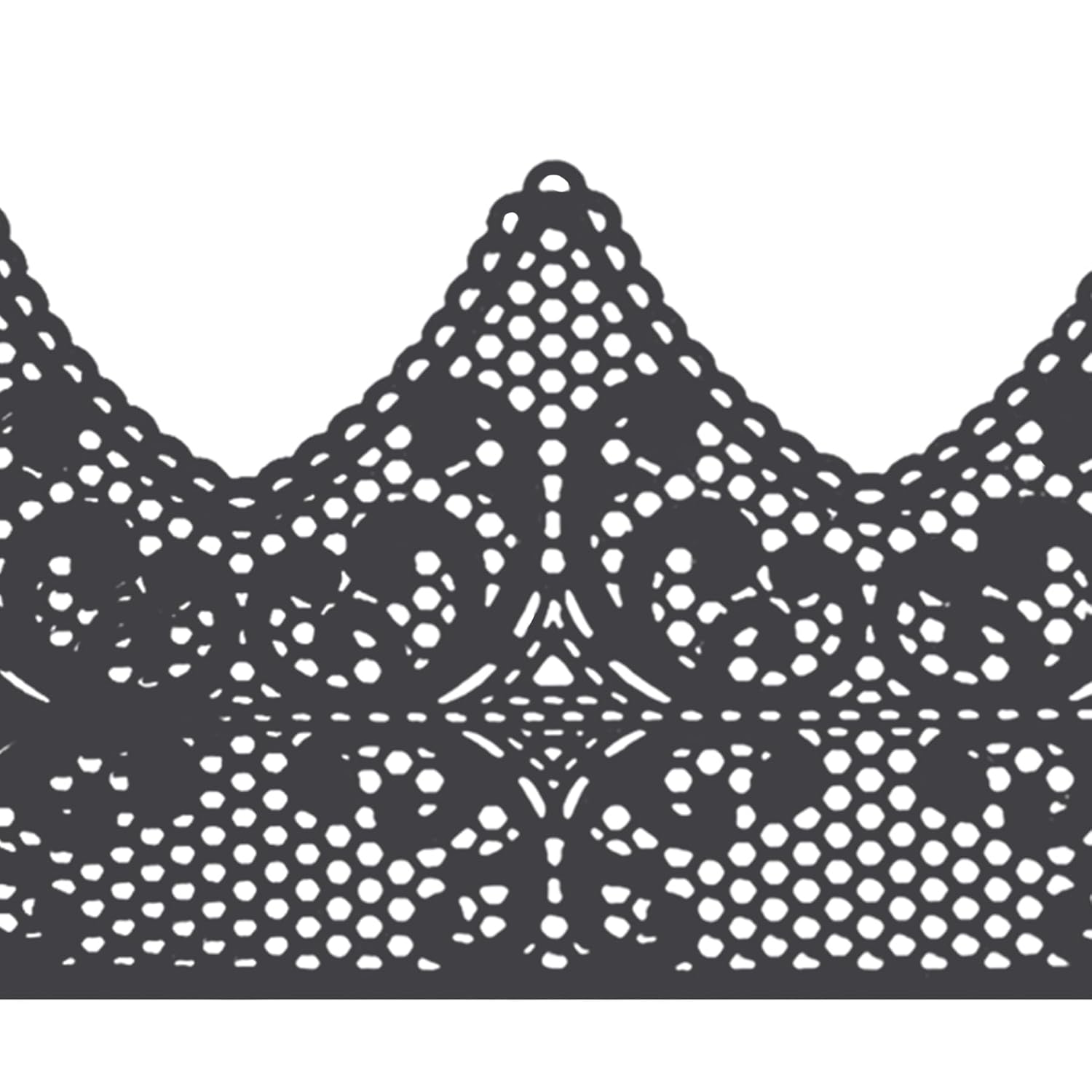 Large Pre-Made Ready to Use Edible Cake Lace Scallop Decoration Black 14-inch 10-Piece Set