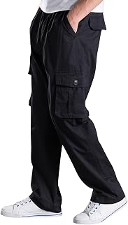 Big and Tall Parachute Lightweight Cargo Pants for Men Stretch Lightweight Hiking Work Pants with Multi Pockets