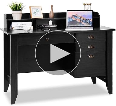 Amazon.com: Tangkula White Desk with 4 Storage Drawers