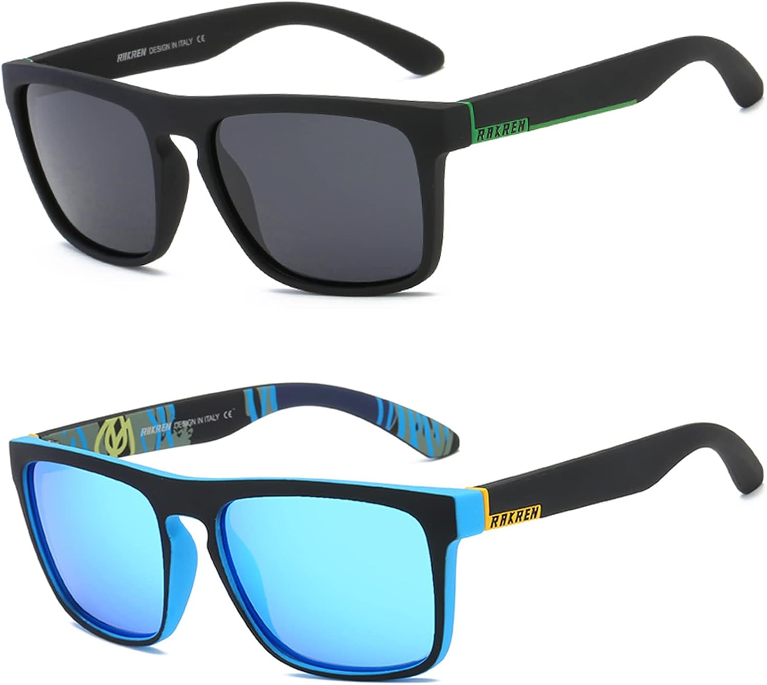 RAKREN Square Polarized Sunglasses Men Women Classic Fishing Driving Sports Sunglasses for Men 100% UV Protection - Image 2