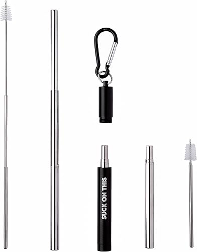 Miniatura 3 de MilkToast Brands Suck On This Reusable Metal Straws, un regalo sarcástico y ecológico (verde) Talla única