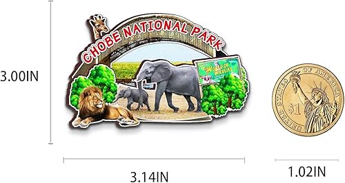 Miniatura 3 de Chobe National Park Botswana imán imán de nevera 3D hitos de madera viaje coleccionables, recuerdos decoración hecha a mano