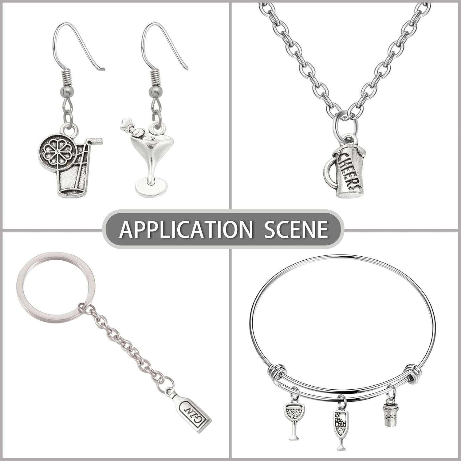 KitBeads 100pcs Tibetan Drink Charms Mixed Styles for Jewelry Making - Party Wine Beer Cocktail Vintage Coffee Goblet Alcohol Charms Bulk - Image 6