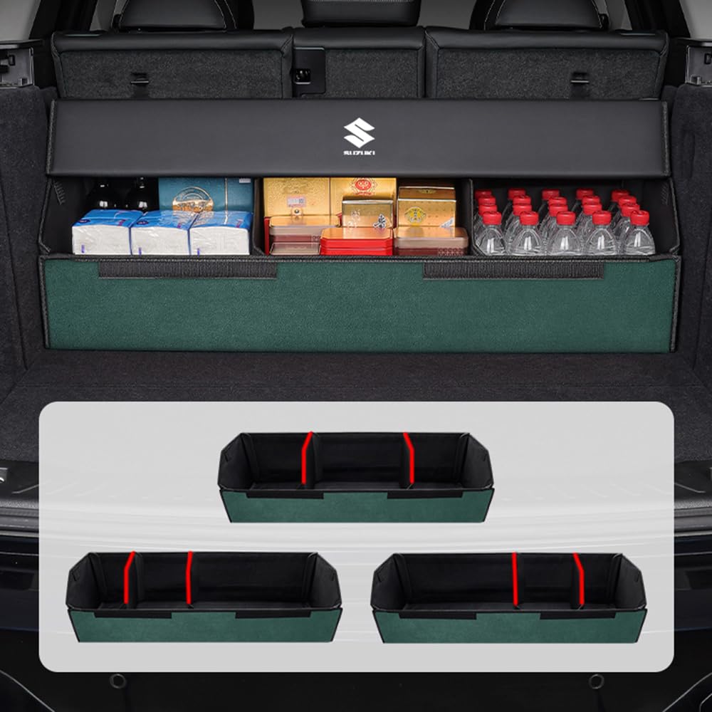 CCOZD Organisateur de Coffre de Voiture pour Aston Martin DBX SUV DB-X V8 Boîte de Rangement de Coffre en Cuir PU Pliable avec Couvercle D'emblème Étanches,Beige