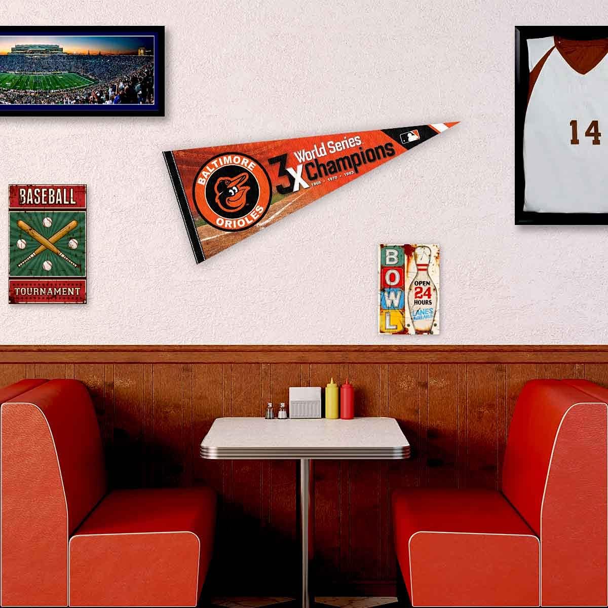Orioles 3 Time Champions Pennant Flag - Image 3