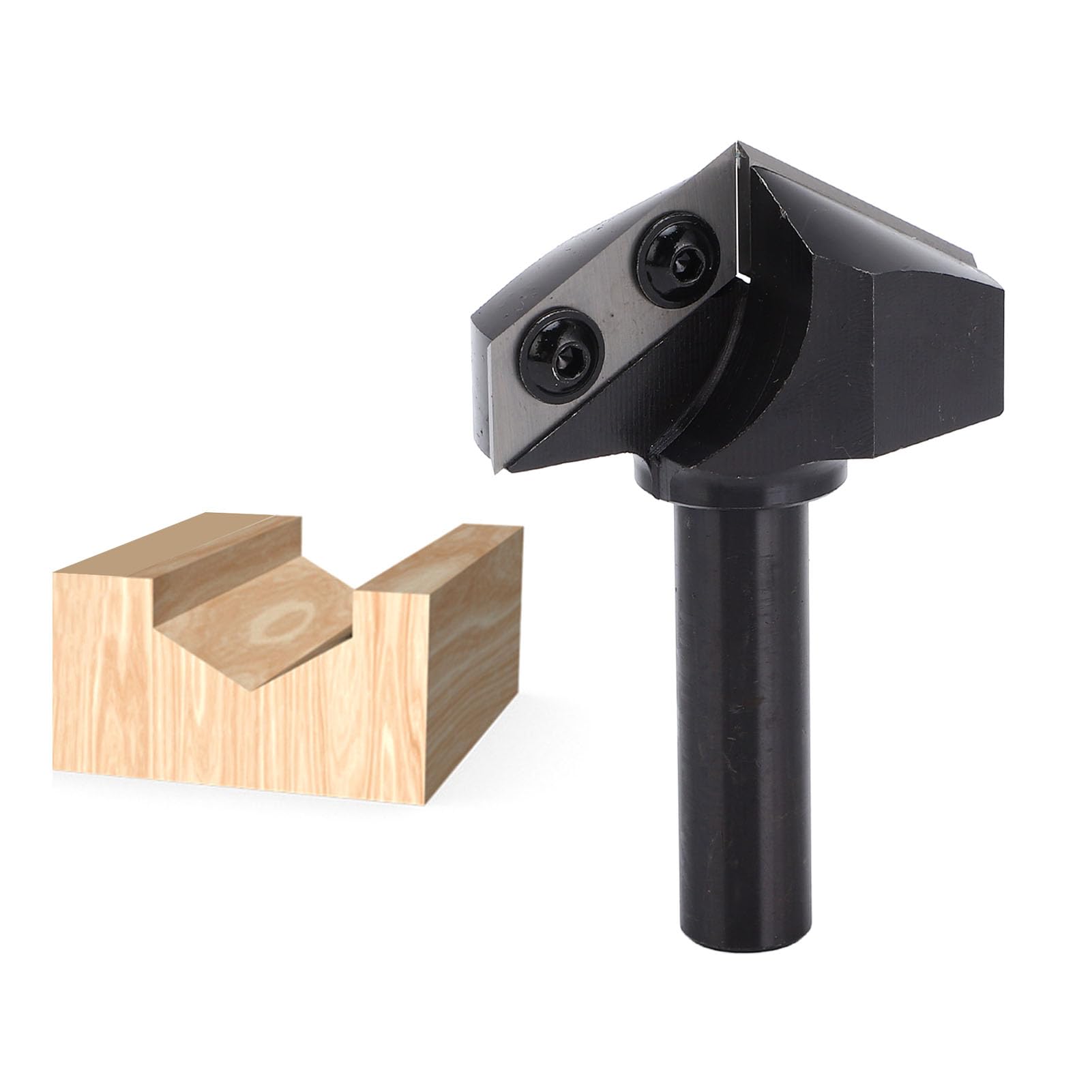 Fresa per fresa a V da 120 gradi / Gambo da 2 pollici in lega di acciaio al tungsteno Fresa per incisione CNC per la lavorazione del legno Scanalatura con inserto Spoiler