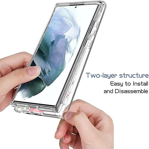 Miniatura 5 de Funda para Galaxy S22 Ultra, para Samsung S22 Ultra 5G Funda transparente, TPU suave 360, cuerpo completo, a prueba de golpes, híbrida,