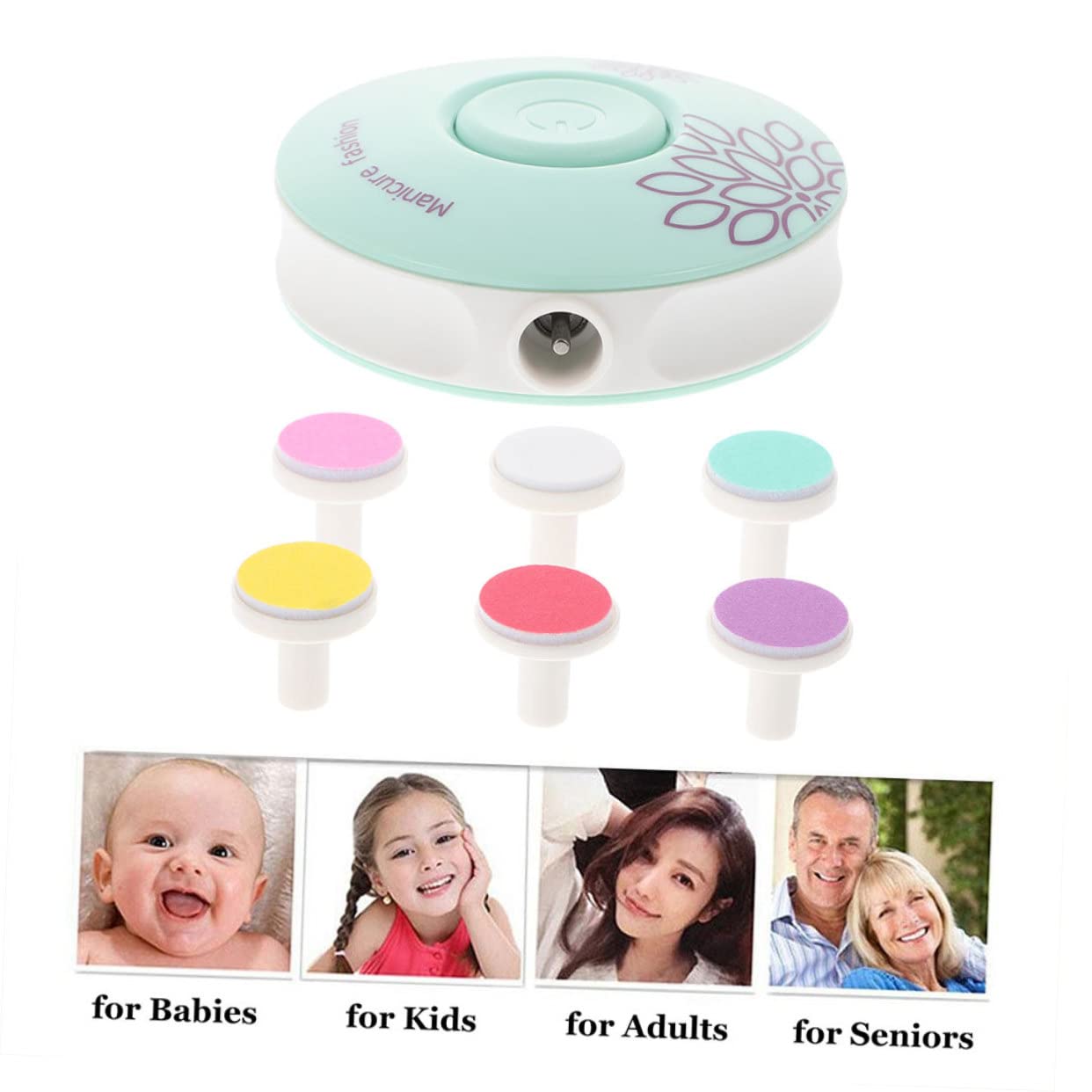 Abaodam Juego De 3 Limas Eléctricas Para Uñas Herramientas De Manicura Y Pedicura Para Bebés Pulidor De Uñas Para Adultos Y Cortaúñas Eléctrico Para Bebés.