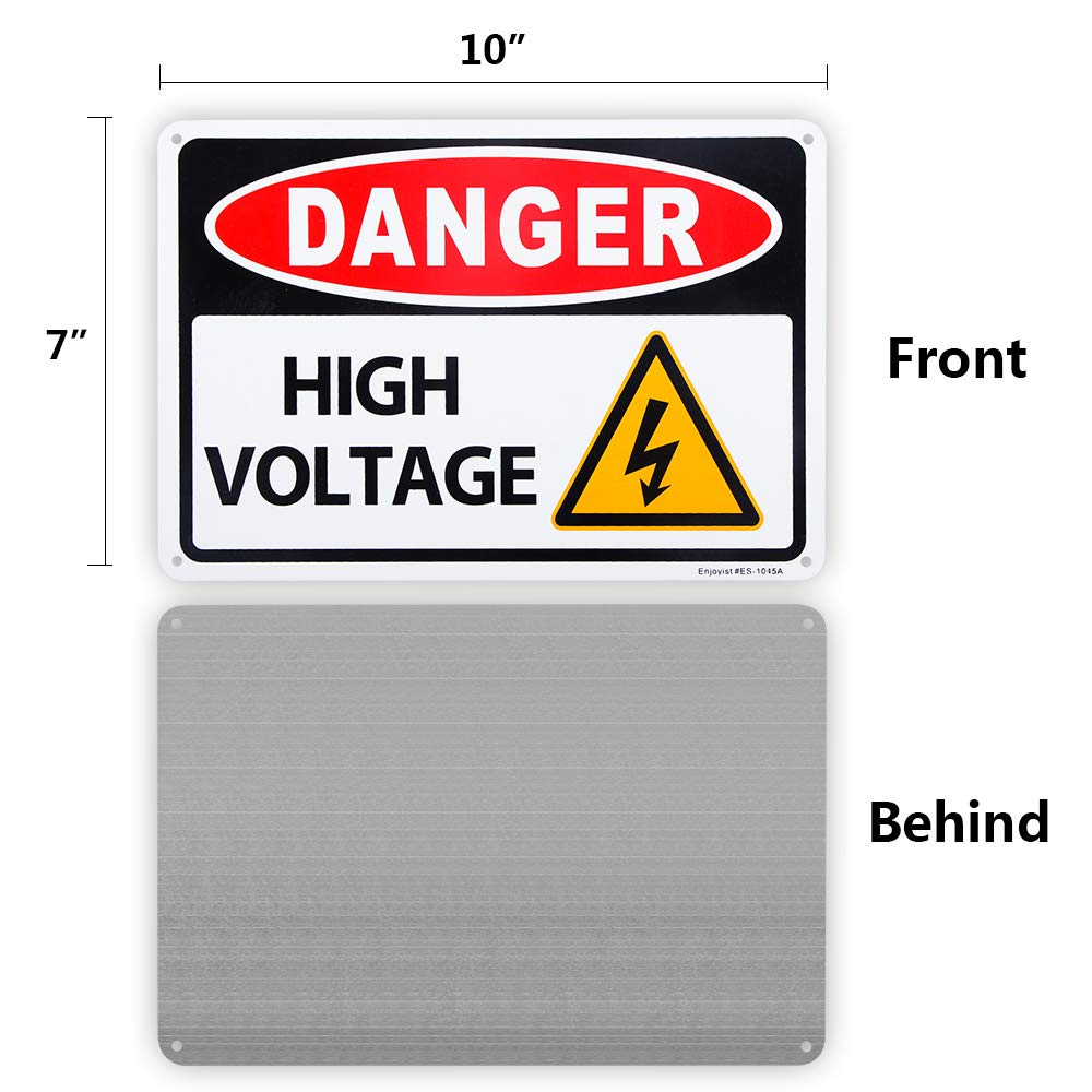 Warnschild „Danger High Voltage“ – 30,5 X 20,3 Cm, Aus Aluminium, Wetterfest, Mit Bohrungen, Englischer Aufschrift