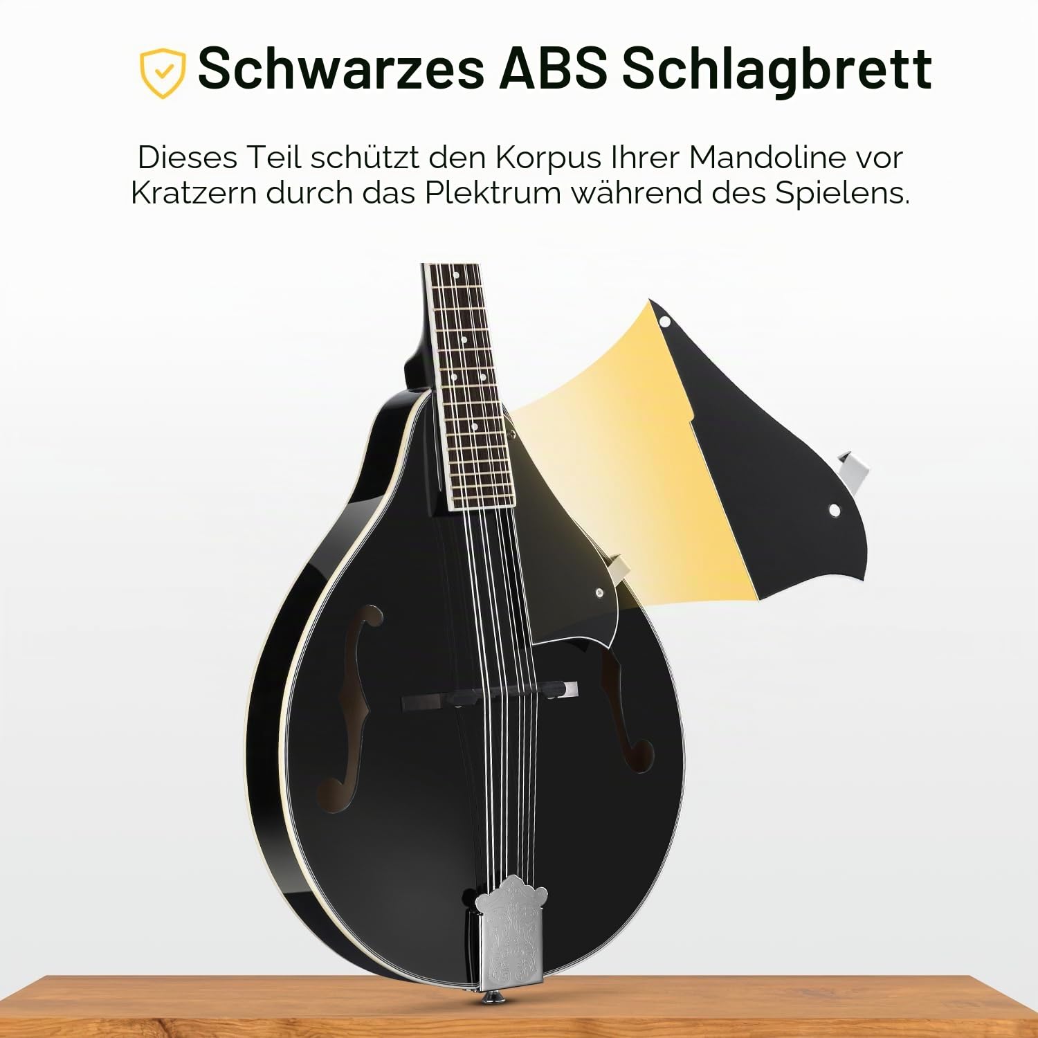 Donner Mandoline Instrument A Style Mandoline mit 8 Saiten Anfänger Erwachsene Mahogany Tasche Tuner Plektren Schwarz (DML-100B)