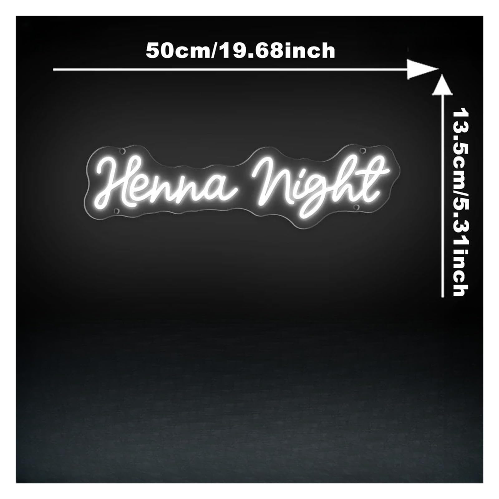 Insegna al Neon LED Henna Night Insegna Al Neon Alimentata Tramite USB Da Parete Per La Decorazione Dimmerabile Camera Letto Del Salone Festa Nuziale 13.5cm×50cm